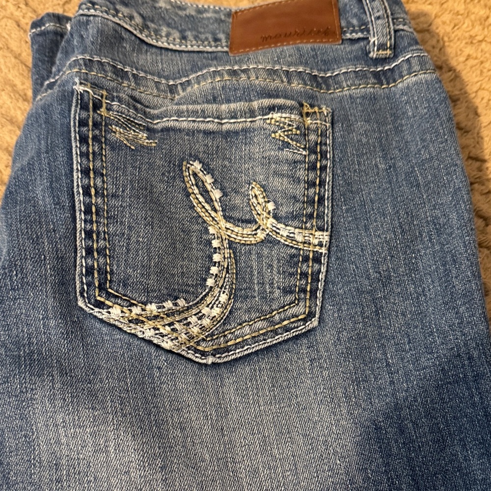 Maurices Light Blue Denim Jeans with Embroidered Pocket